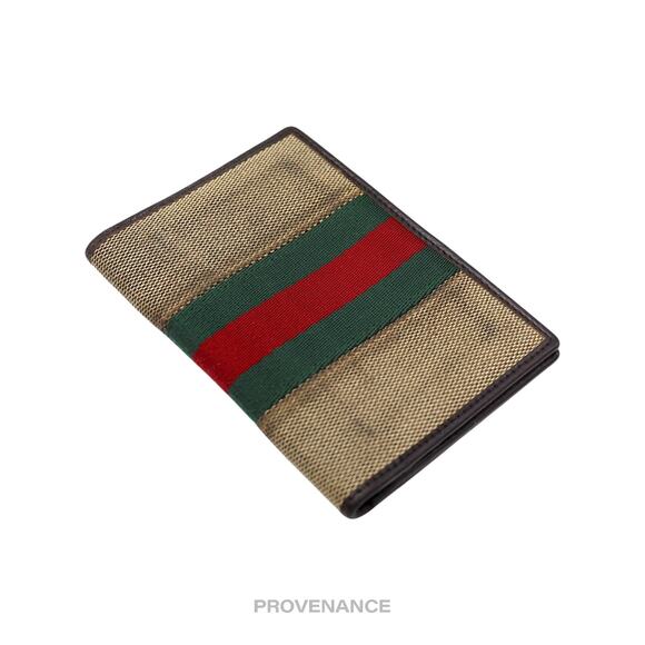 🔴 Gucci Pocket Organizer Wallet - Raffia with Web - Picture 3 of 9